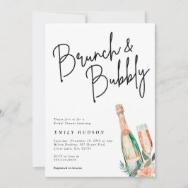 Brunch et Bubbly Elegant Bridal Shower Invitation