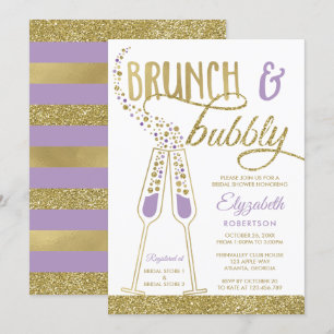 Brunch et Bubbly Invitation Fête des mariées, Faux