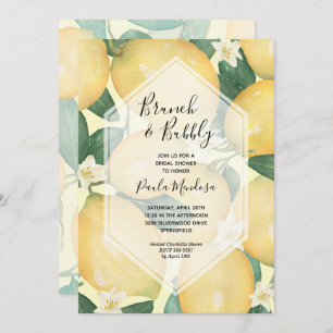 Brunch et Bubbly Lemons Invitations de douche nupt
