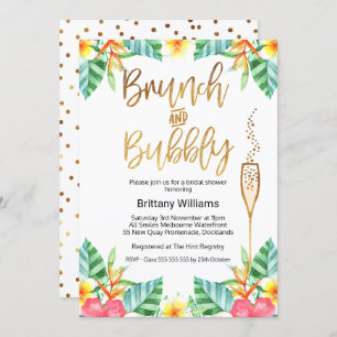Brunch et Bubbly Tropica Invitation de douche nupt