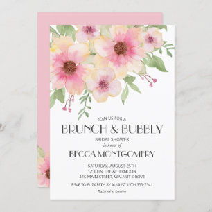 Brunch et bulle Aquarelle Invitations florales
