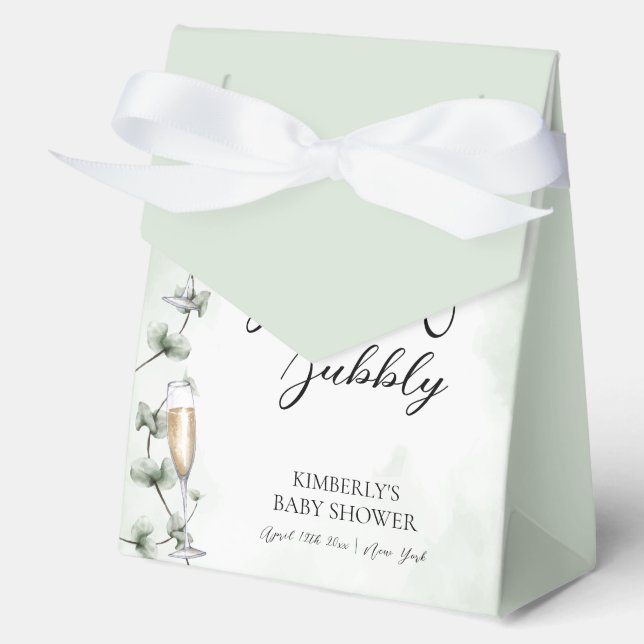 Brunch Eucalyptus Champagne Garden Baby Dusche Geschenkschachtel (Vorderseite)