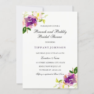Brunch Floral Et Bubbly Invitation De Douche Maria