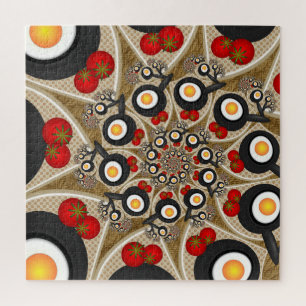 Brunch Fraktal Art Funny Food, Tomaten, Eier