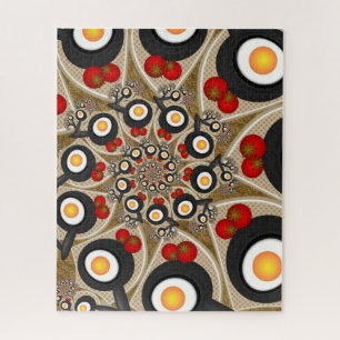 Brunch Fraktal Art Funny Food, Tomaten, Eier