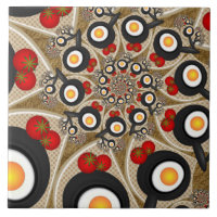 Brunch Fraktal Art Funny Food, Tomaten, Eier