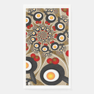 Brunch-Fraktal-Art lustige Lebensmittel, Tomaten, Serviette