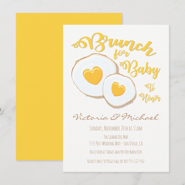 Brunch für Baby Shower Einladungen (Vorne/Hinten)