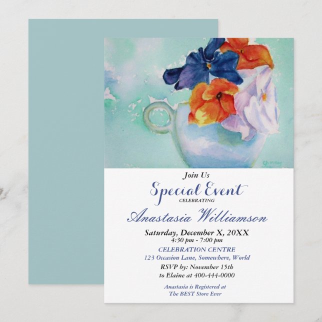 BRUNCH GARDEN INVITATION DE L'ÉVÉNEMENT DE FÊTE (Devant / Derrière)