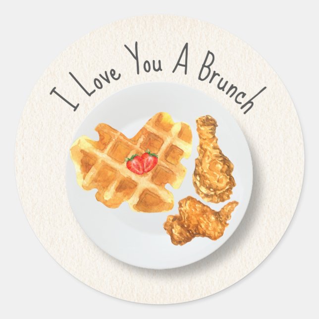 Brunch Liebe Pub Kinder Klassenzimmer Valentine Runder Aufkleber (Vorderseite)