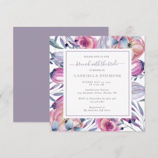 Brunch mit Bride Dusty Mauve Wasserfarbe Einladung