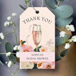 Brunch mit Champagner und Brautdusche Geschenkanhänger