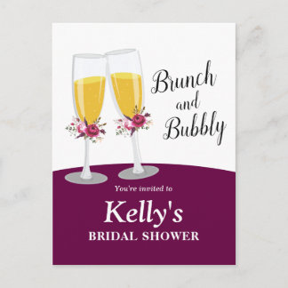 Brunch mit Champagner und Bubbly zum Geburtstag Einladungspostkarte