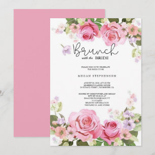 Brunch mit dem Bride Gold Greenery Brautparty Einladung