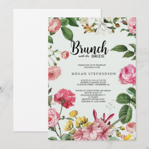 Brunch mit dem Bride Gold Greenery Brautparty Einladung