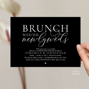 Brunch mit den Frischvermählten, stilvolle schwarz Einladung