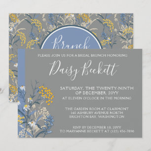 Brunch Mit Der Braut Botanische Daisy Gelb Navy Einladung