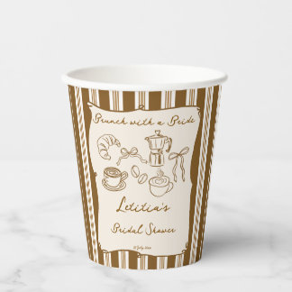 Brunch mit der Braut Retro-Kaffee-Junggesellinnena Pappbecher
