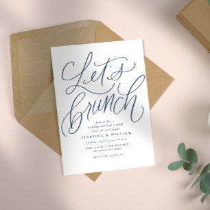 Brunch mit marinebasierten weißen Hochzeiten Einladung