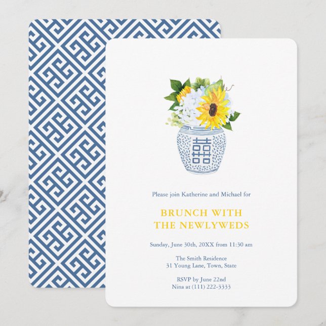 Brunch mit neuen Songs, Post Wedding Party Einladung (Vorne/Hinten)