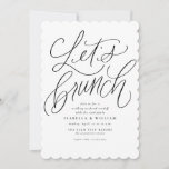 Brunch mit Schwarz-Weiß-Hochzeit Einladung<br><div class="desc">Lass uns brunch! Feiern Sie die Neuvermählten am Morgen nach der Hochzeit mit einem sendoff Brunch. Diese handgeschriebene Einladung von Lea Delaveris Design enthält ein Skript "Let's brunch" und eine elegante Typografie in schwarz für alle Party-Details auf weißem Hintergrund. Dieses fröhliche, immer nach der Brunch-Einladung ist der perfekte Weg, ein...</div>