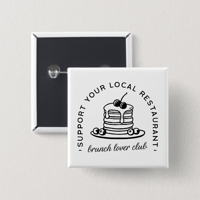 Brunch Pancakes Liebhaber witziger Zitate Button (Vorne & Hinten)