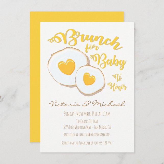 Brunch pour bébé douche Invitations (Devant / Derrière)
