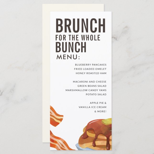 BRUNCH POUR LE BUNCH | Menu Petit-déjeuner (Devant / Derrière)