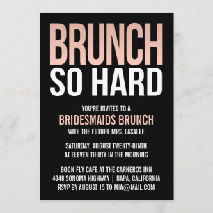 Brunch So Hard Pink Bridesmaid Brunch Einladungen