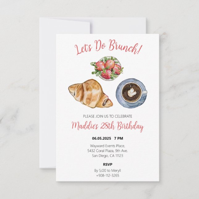 Brunch Theme Anniversaire Invitation de fête (Devant)