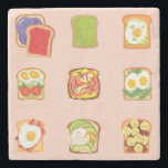 Brunch Toast Steinuntersetzer<br><div class="desc">Phantastischer Avocado Toast und Marmelade Toast für Brunch Liebhaber.</div>