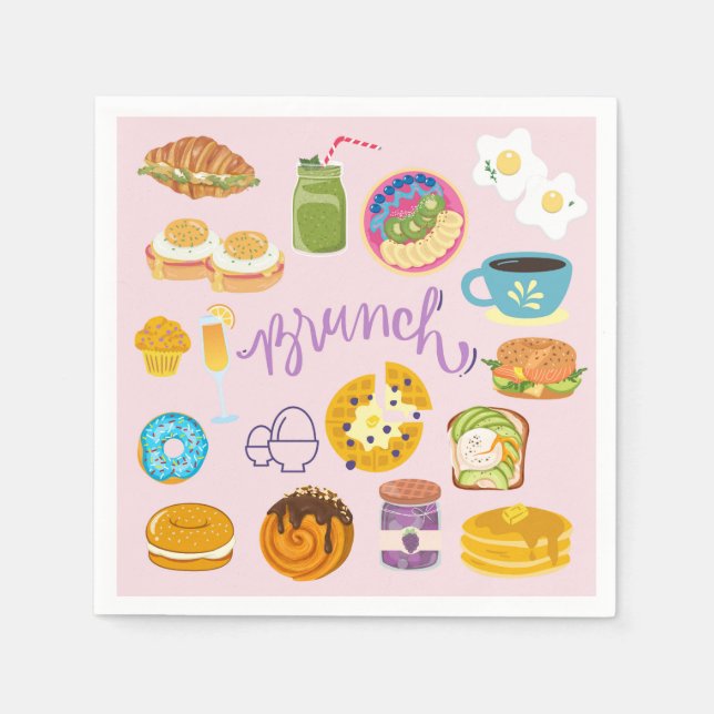 Brunch-Truppe Serviette (Vorderseite)