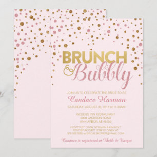 Brunch u. sprudelnde Glitzer-Brautparty-Einladung Einladung