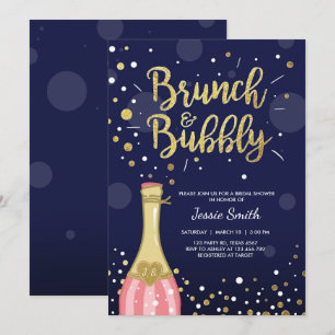 Brunch u. sprudelndes Brautpartyeinladung Einladung