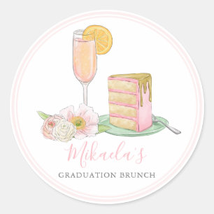 Brunch u. sprudelndes   Champagne u. Runder Aufkleber