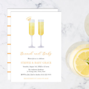 Brunch und Baby Mimosas Baby Shower Kaffee- und Ku Einladung