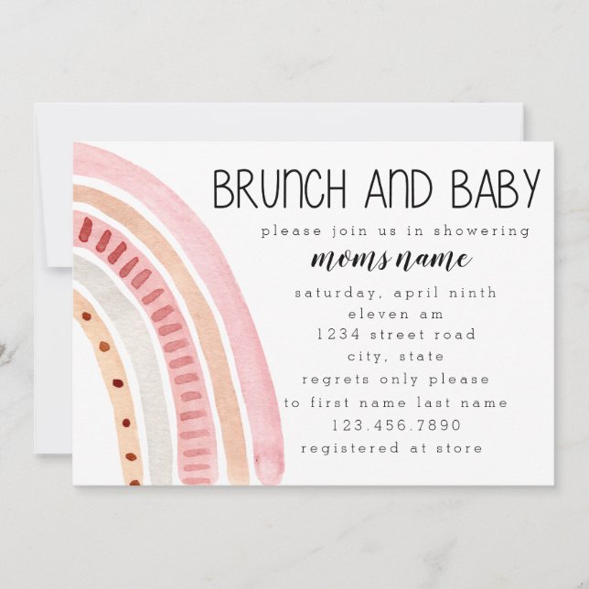 Brunch und Babydusche individuell gestalten Einladung (Vorderseite)