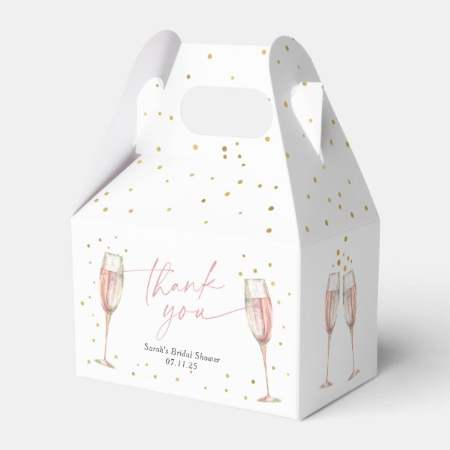 Brunch und blubbly chic Brautparty Geschenkschachtel (Vorderseite)