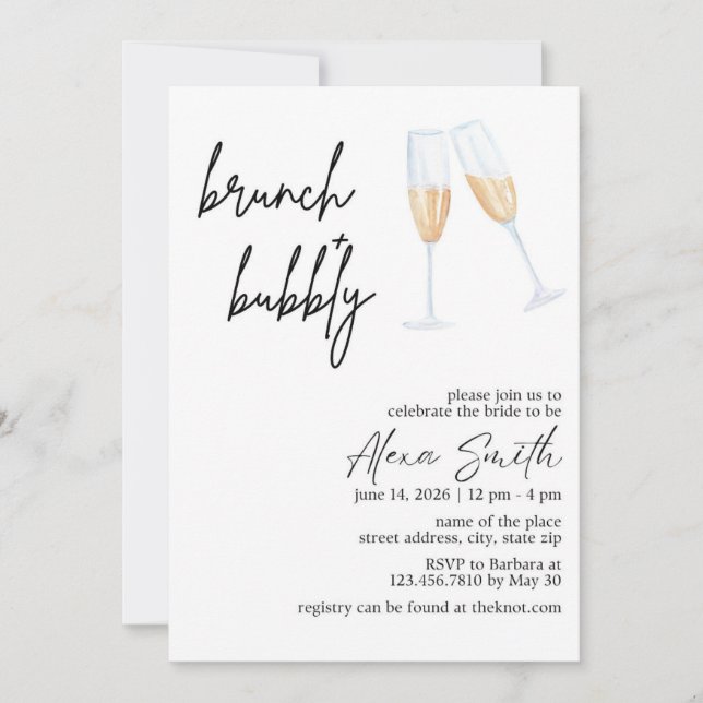 Brunch und Brautdusche Einladung (Vorderseite)