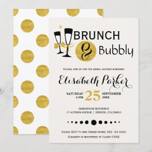 Brunch und Brautparty aus schwarzem Bromgold Einladung