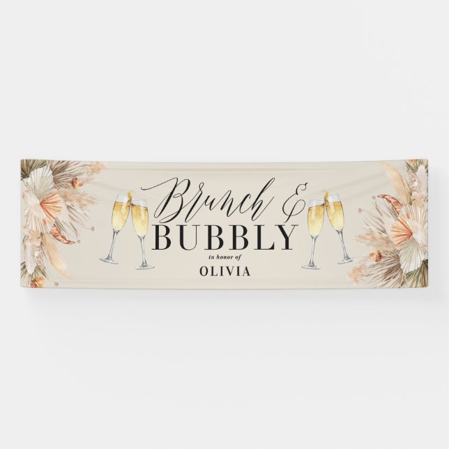Brunch und Brautparty Pampelgras Banne Banner (Horizontal)