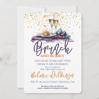 Brunch und Bubbly Birthday Party Einladung