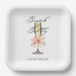 Brunch und Bubbly Brautparty 9" Pappteller