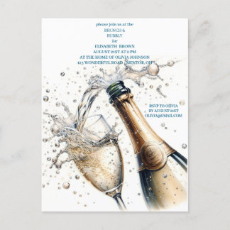 Brunch und Bubbly Brautparty Ankündigungspostkarte