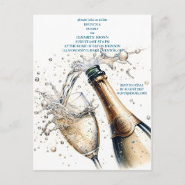 Brunch und Bubbly Brautparty Ankündigungspostkarte