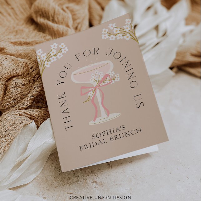 Brunch und Bubbly Brautparty Danke Karte (Von Creator hochgeladen)