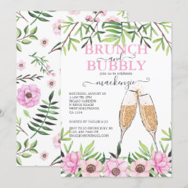 Brunch und Bubbly Brautparty Personalisiert Einladung