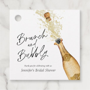 Brunch und Bubbly Brautparty Square Geschenkanhänger