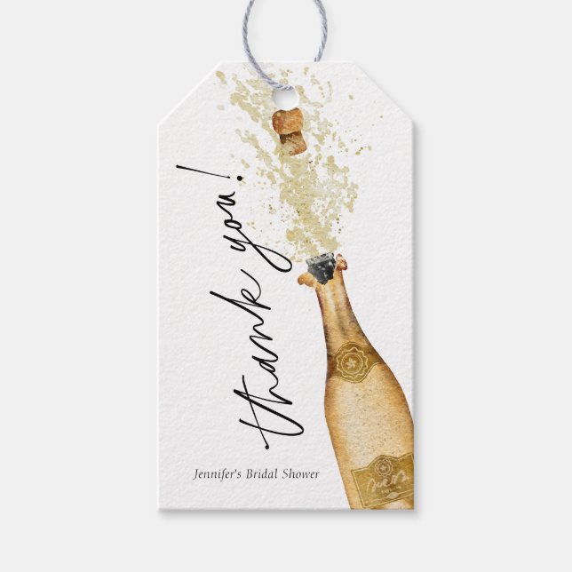 Brunch und Bubbly Brautparty Vielen Dank Geschenkanhänger (Vorderseite)