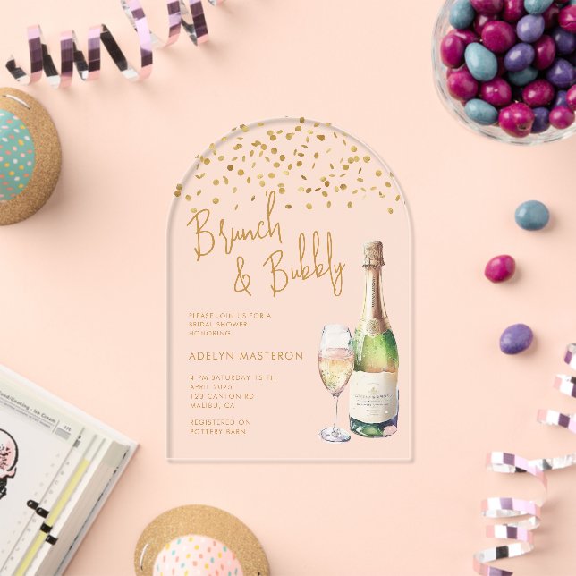 Brunch und Bubbly Bridal Akrylus Einladung (Insitu (Feier))